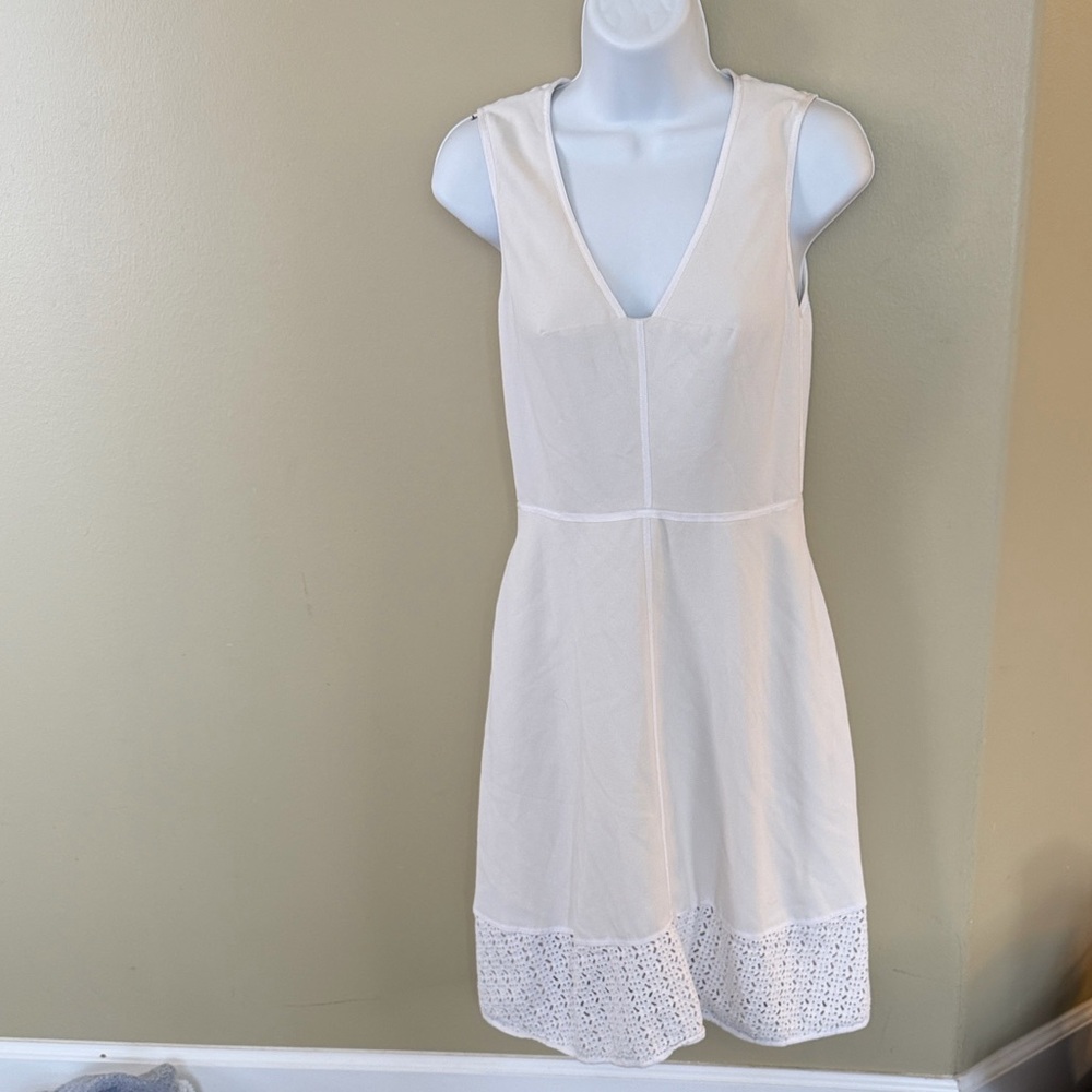 RACHEL Rachel Roy Cream V-Neck Midi Dress